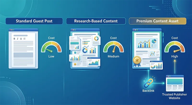 Content creation price in link building campaigns