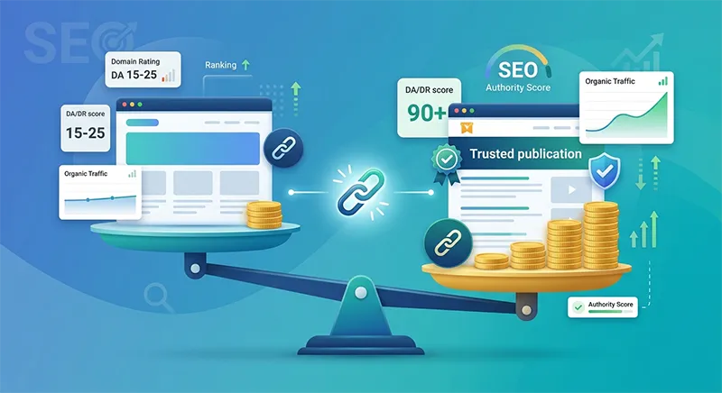 Website authority impact on link building pricing